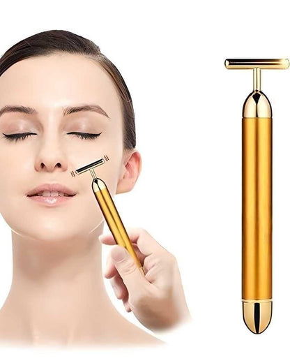 24K Gold Energy Beauty Bar Electric Facial Massage Roller